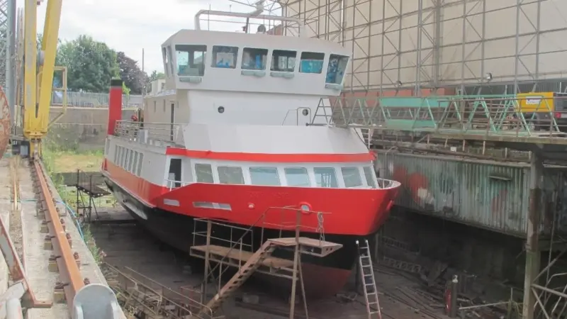 In order to make the vessel more seaworthy the bow has been extended by 4 metres