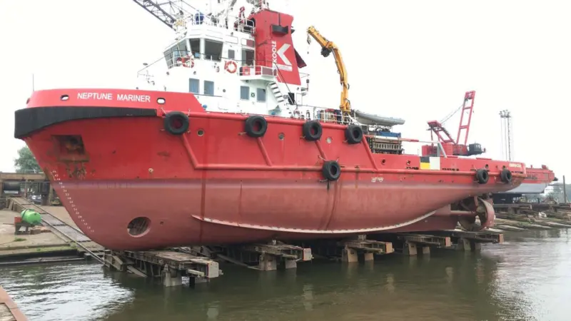 'Neptune Mariner's' bollard pull is increased thanks to new propellers (Landfall Marine)