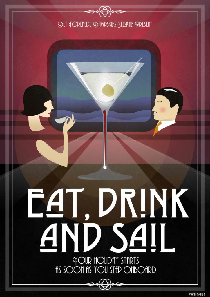 Researching posters of the time it became apparent that the interactions between men and women were subtly nuanced (DFDS)