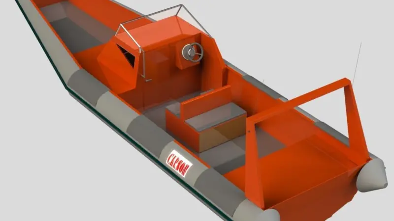 Three 300 hp diesel engines will be installed, two aft and the centre engine forward