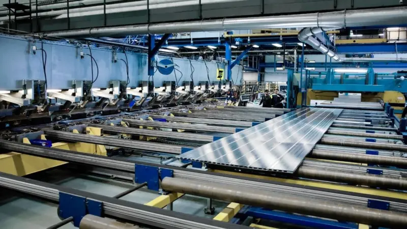Sapa's new machine, based in Sweden, can produce 18 by 3.5-metre panels