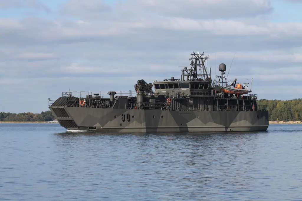 Handover of the fully refitted minelayer Pansio to the Finnish Navy