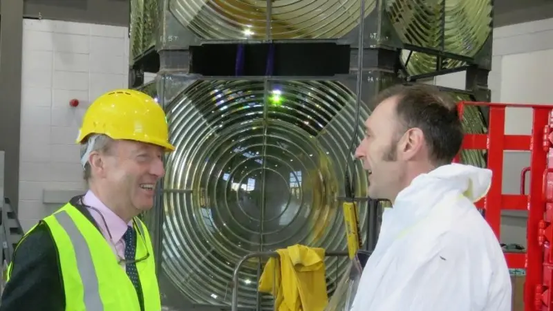 Shane Ross TD, Minister for Transport, Tourism and Sport meets with Stephen Kelly, Irish Lights while visiting the Irish Lights Facility in Dun Laoghaire