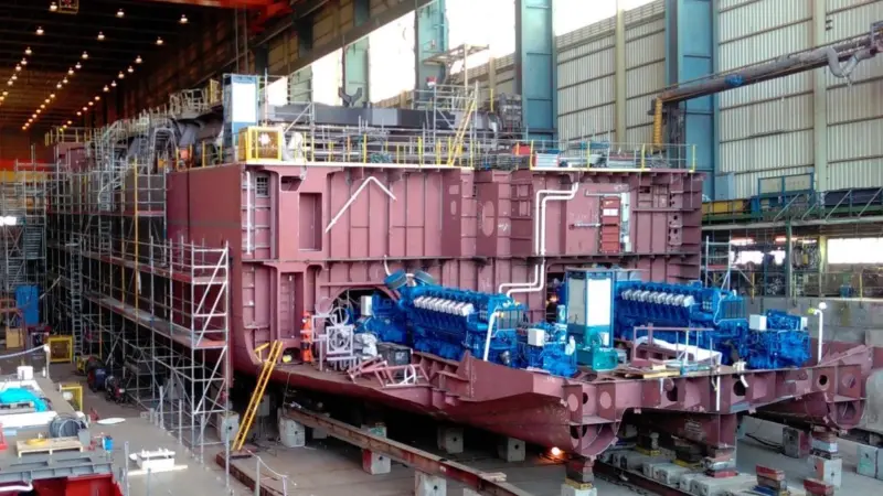 LNG powered 'Minerva' under construction in Kinderdijk (Photo: Royal IHC)