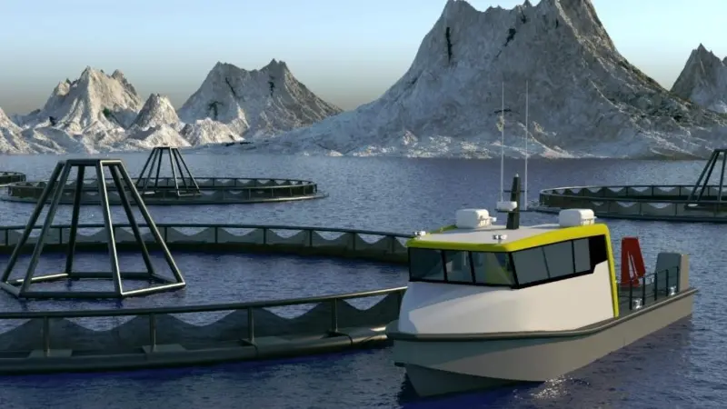 The ProZero´s hull, in the fish farming edition, features special hull appendages and reinforcements, to optimize for fish farm operations