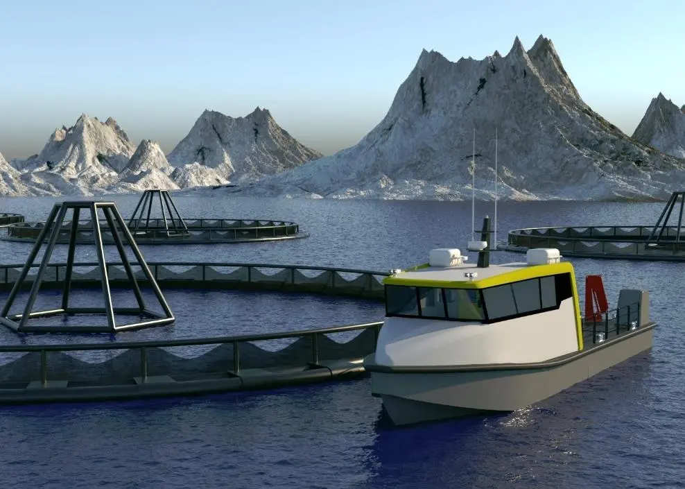 The ProZero´s hull, in the fish farming edition, features special hull appendages and reinforcements, to optimize for fish farm operations