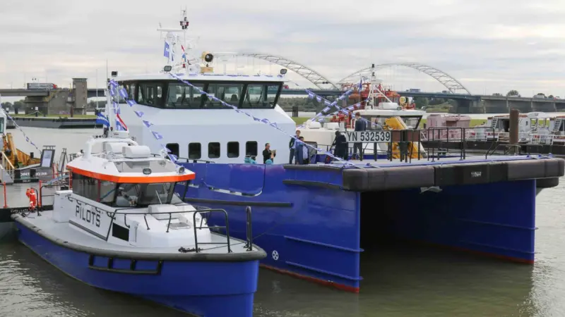 A Fast Crew Supplier and Stan Pilot boat await potential customers