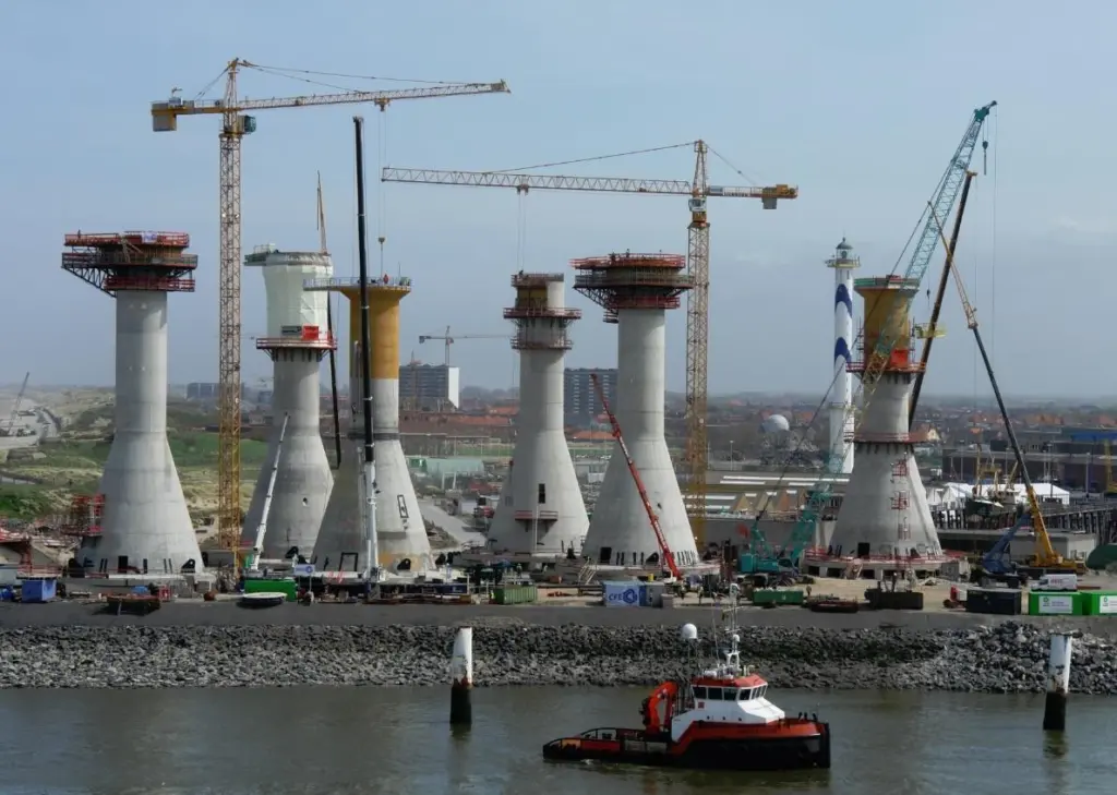 6 of the 54 turbine foundations at Belgium's  Thornton Bank OWF are concrete gravity bases