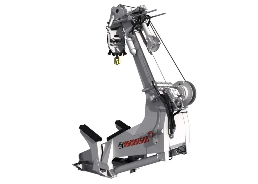 The MacGregor G110 davit is especially designed for the offshore wind market and will be used for launch and recovery of a daughter craft
