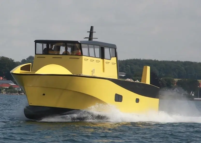 Nearly 20 different ASV hull concepts have been evaluated for resistance and behaviour
