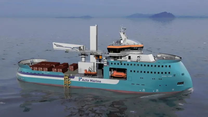 The vessel is primarily aimed at the offshore wind market and carries the new SX195 design