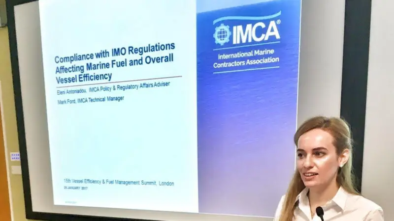 Eleni Antoniadou speaking at the 15th Vessel Efficiency and Fuel Management Summit