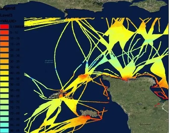 A plot of the recorded data for the Channel Island sea area