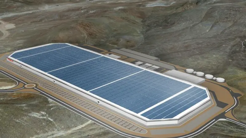 Tesla’s Gigafactory in the US which builds lithium ion battery cells Photo: Tesla