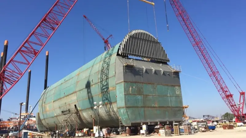 The first full scale device will be 72 metres long, 22 metres high and 18 metres wide which is a considerable structure