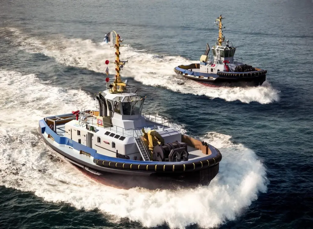 Artist impression of the WID Tug 2915 hybrid and ASD 2310 SD for De Boer (Damen)