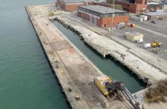 Aerial view of ‘The Princess Royal Jetty’ under construction