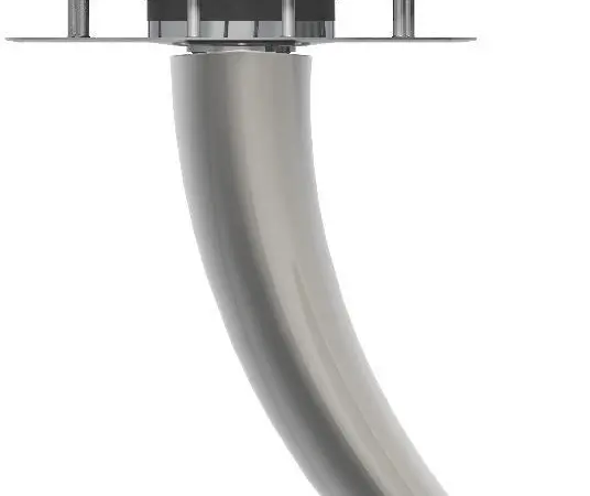 View from dead ahead of Side-Power's Vector Fin stabilization system