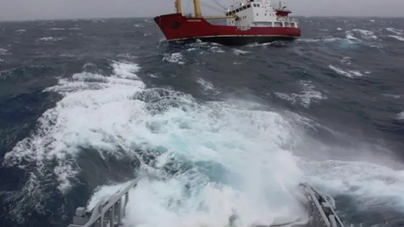 The towing ability of 'KV Bergen' being put to the test
