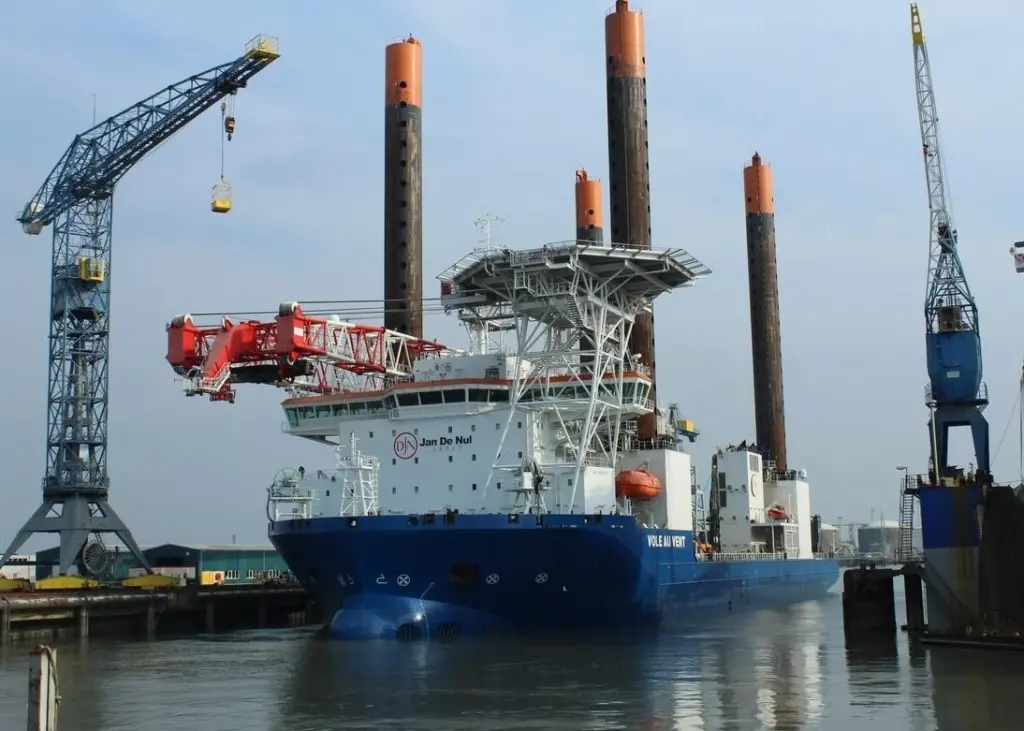 The jack-up vessel 'Vole au vent' at Damen Shiprepair Vlissingen