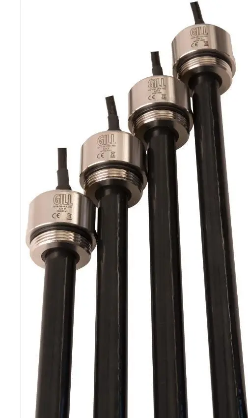 The wetted area on the probe is manufactured with FEP (Fluorinated Ethylene Propylene)