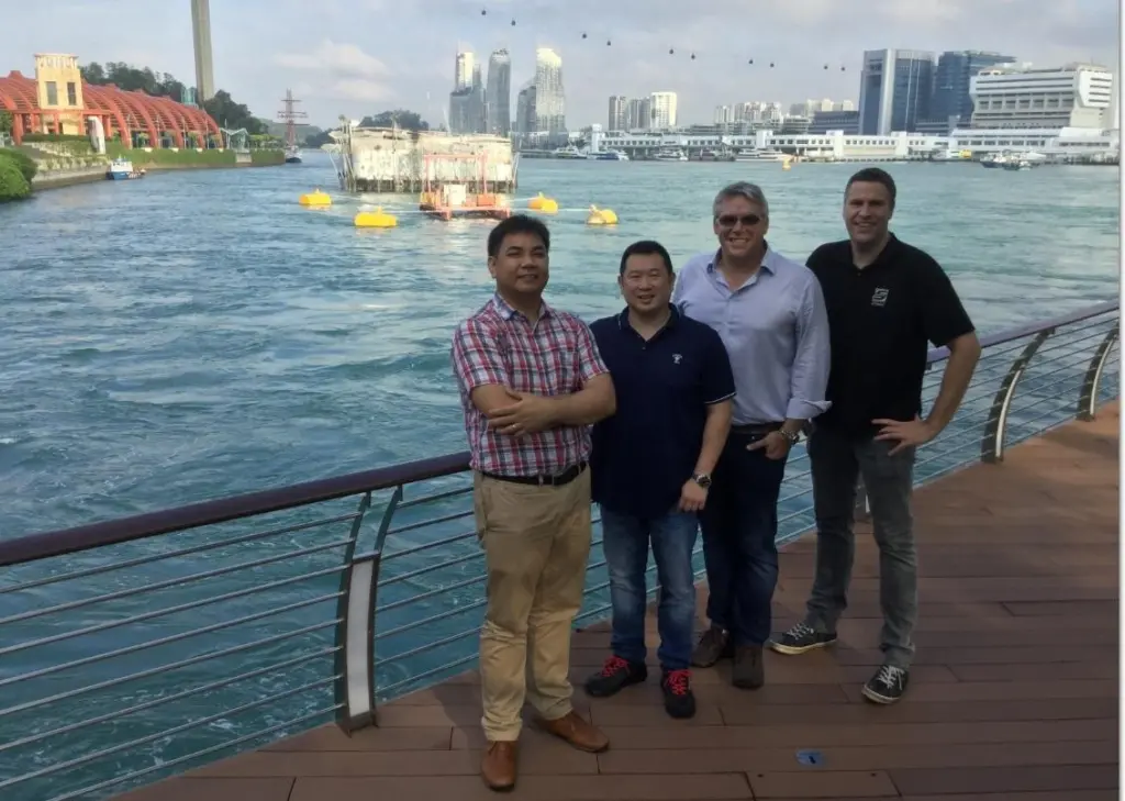 SIT 250 tidal platform located in front of Sentosa Boardwalk, Singapore, and project partners