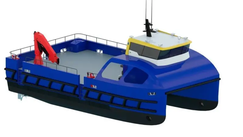 The 14.99 metre ProZero catamaran is equipped with a ballast tank system