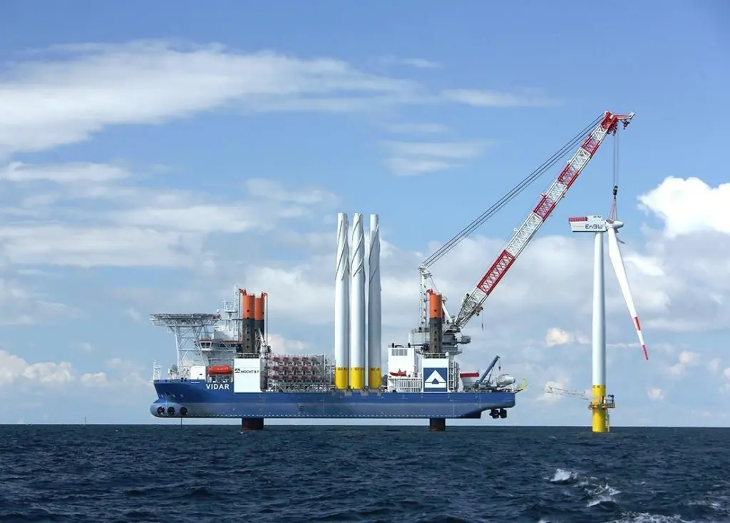 Offshore windfarm construction in the German North Sea