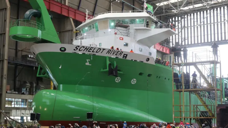 The newbuild dual fuel hopper 'Scheldt River' and sister ship 'Minerva' will enhance DEME’s European fleet this year