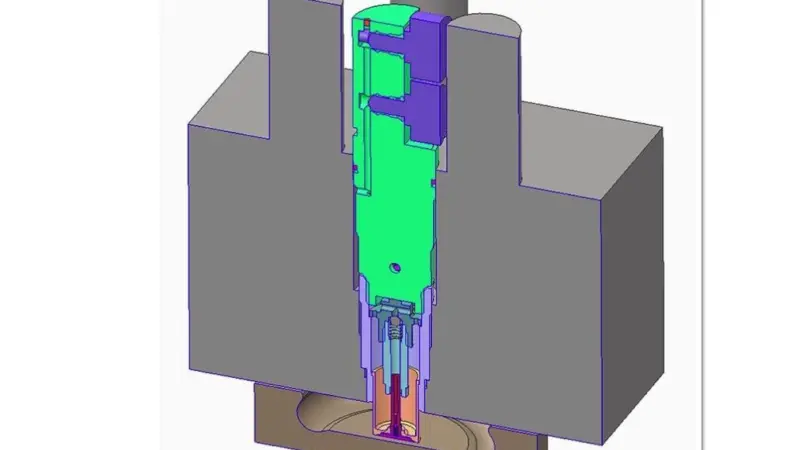 The RK injector uses the pressure of the combustion chamber itself to create an injection of fuel at 5000 bar