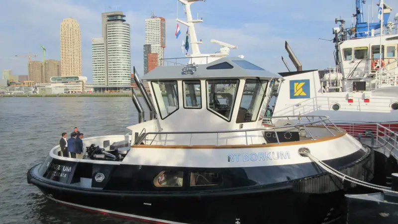 The Rotortug training tug 'RT Borkum' was present at the evening reception (Peter Barker)