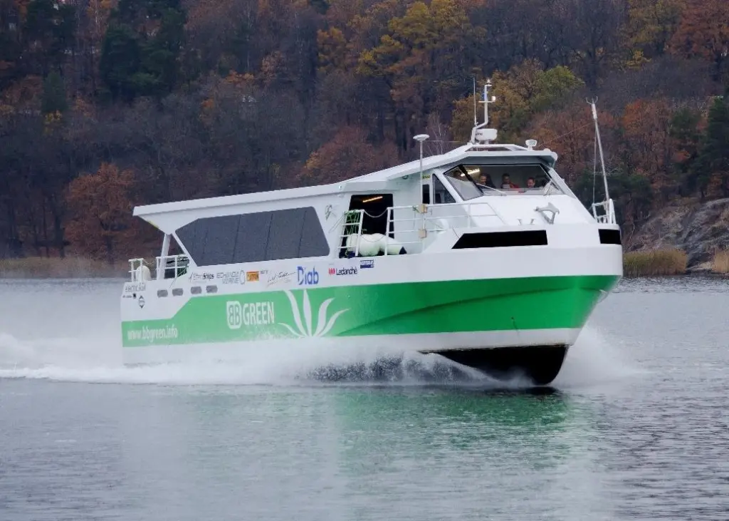 The BB Green is used as a commuter ferry for up to 99 passengers on the inland waterways around Stockholm