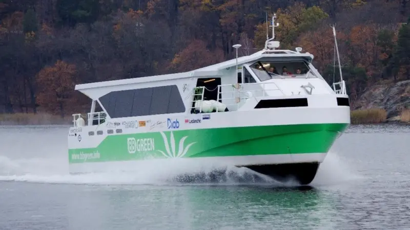 The BB Green is used as a commuter ferry for up to 99 passengers on the inland waterways around Stockholm