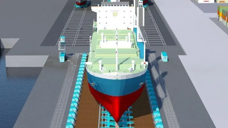 The Syncrolift is essentially a large elevator for lifting ships from sea level to land level
