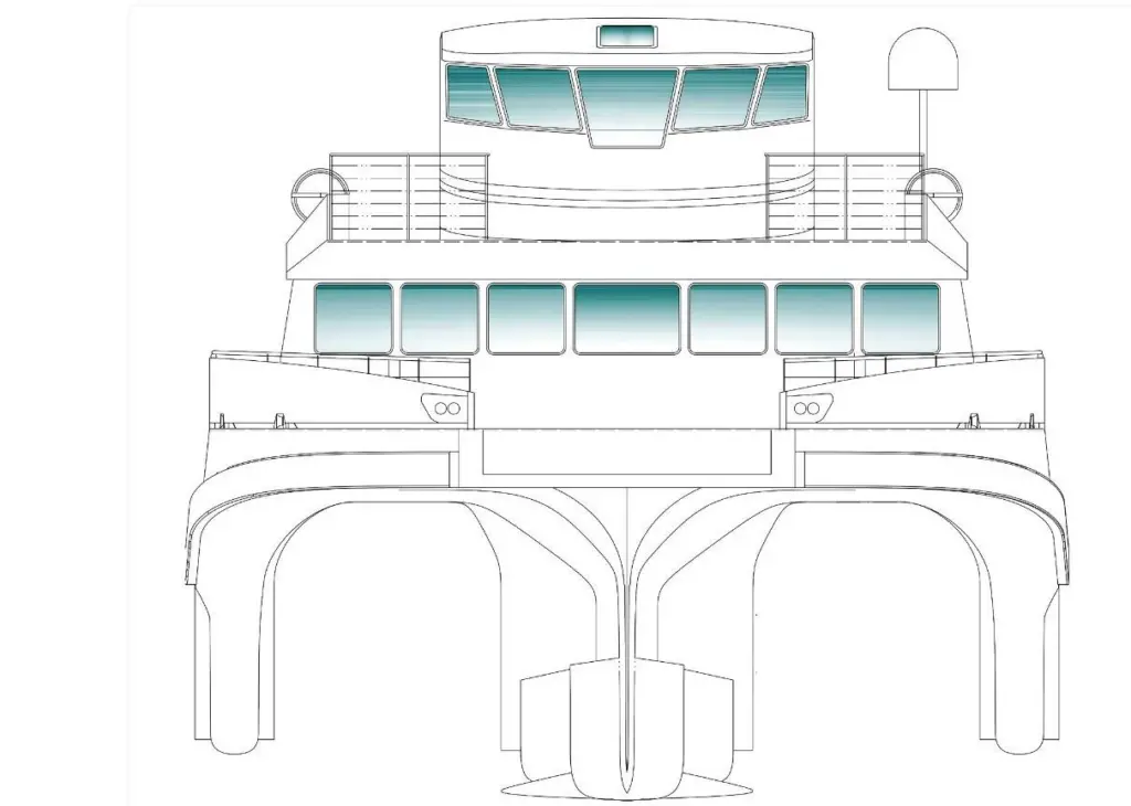 The 33metre long trimarans will be propelled by no fewer than five water jets