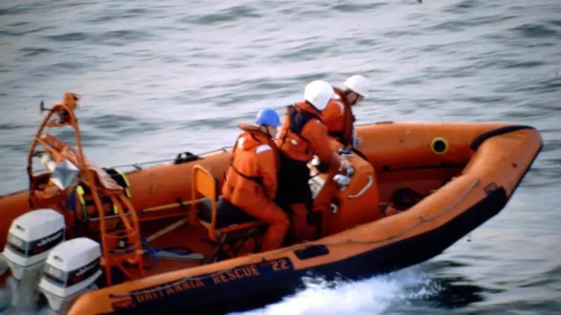 Early SAR RIB shows the trends of the time: Twin outboards for redundancy and low tube pressure for shock absorption