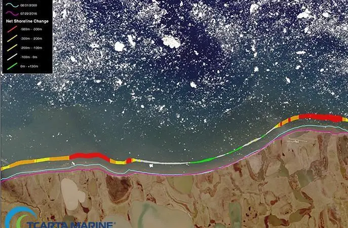 Vector Shoreline products offer powerful shoreline monitoring and analysis capable of identifying coastal infrastructure change