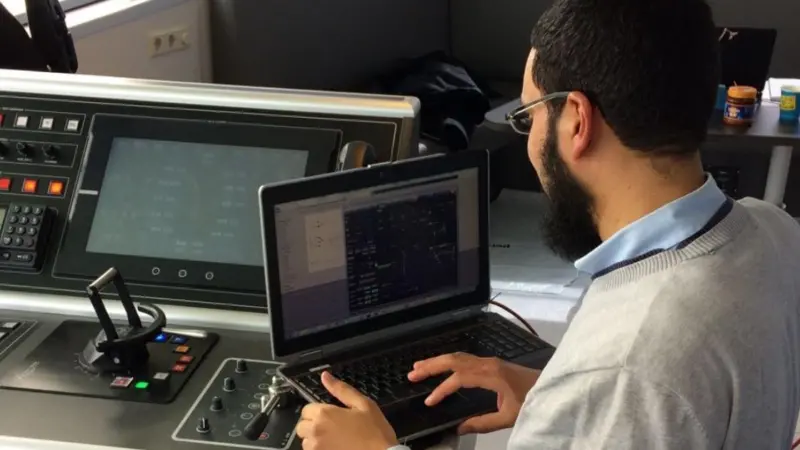 The Rhodium DPT4500 Dynamic Positioning and Tracking System being commissioned onboard