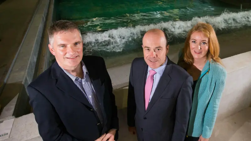 Dr Jimmy Murphy, general manager of Lir, with Irish Climate Action Minister Denis Naughten and Georgina Foley, commercial manager, Lir
