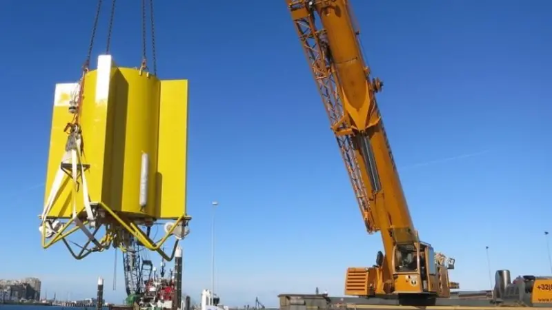 A large scale model of Laminaria's WEC (Wave Energy Convertor)