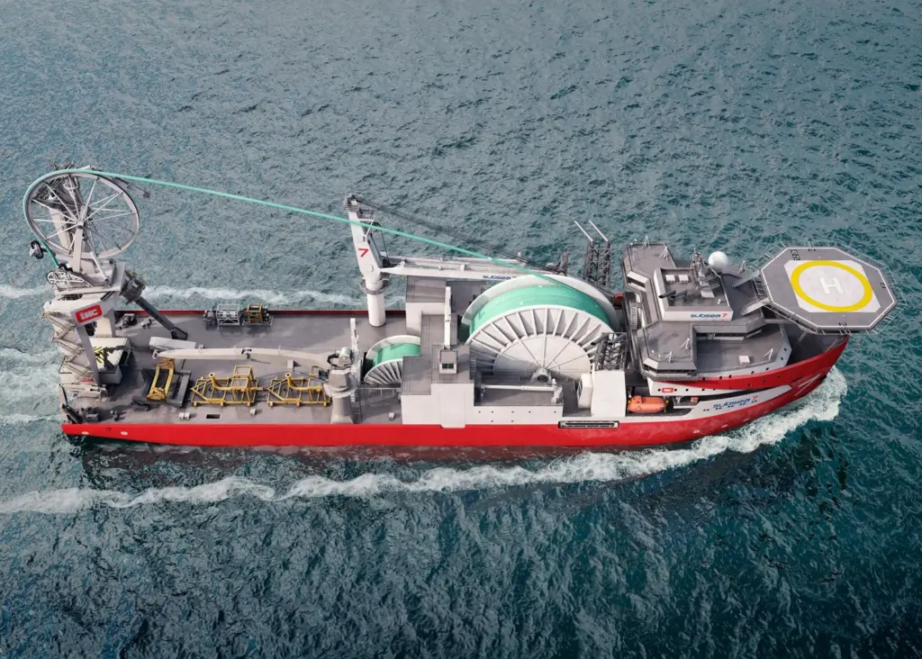 This is the first Subsea 7 vessel to be equipped with a pipe lay system designed, engineered and built by IHC