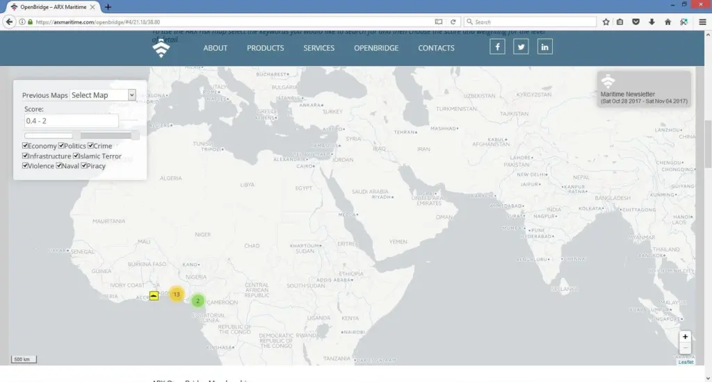 OpenBridge PRO gives members access to an interactive risk map