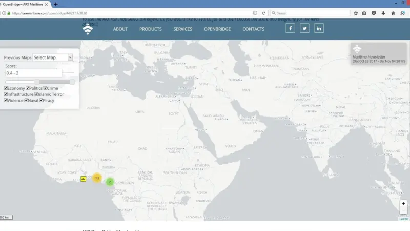 OpenBridge PRO gives members access to an interactive risk map