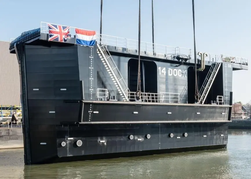 Official launching of Ravestein's ‘14 DOCK’ caisson gate for the MoD