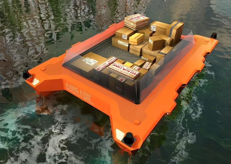 This project imagines a fleet of autonomous boats for the transportation of goods and people that can also cooperate to produce temporary floating infrastructure