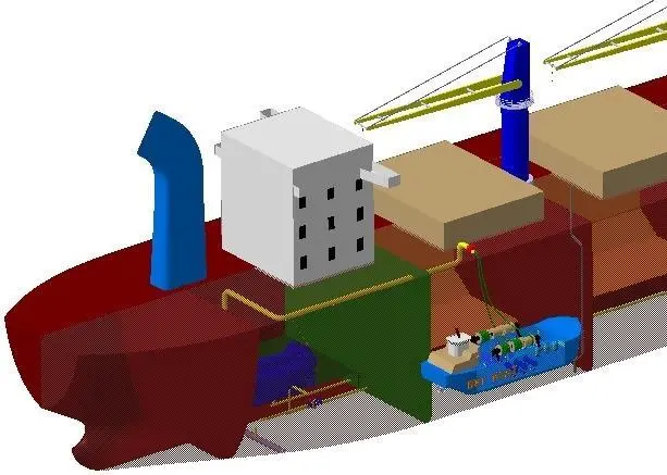 A modestly sized treatment vessel could go from ship-to-ship, treating ballast water in situ