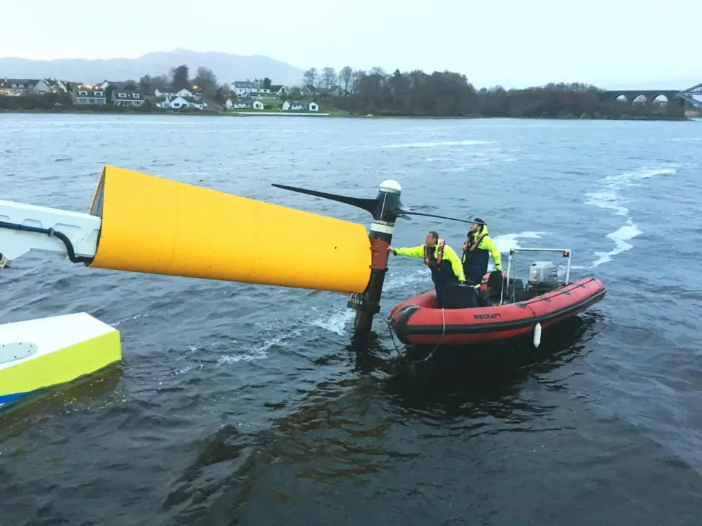 A Schottel Hydro SIT250 turbine undergoing routine inspection