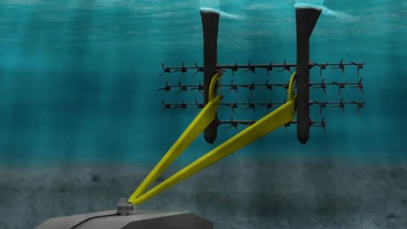 A TRITON device showing its requirement for multiple Schottel In-stream Turbines.