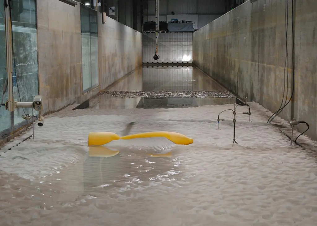 HR Wallingford has been testing a 1:1 scale model WWII bomb at its Fast Flow Facility