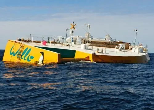 The Wello Penguin device captures the energy from passing waves